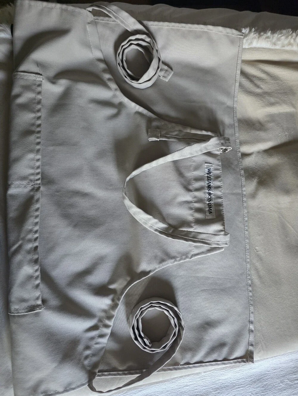Williams Sonoma Y2K Vintage Heavy Duty Chef Apron Made in USA Beige